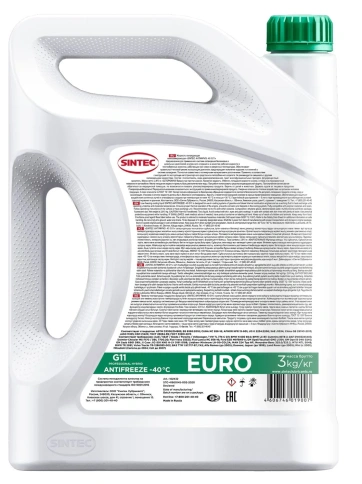 Антифриз SINTEC EURO зеленый 3л фото 2