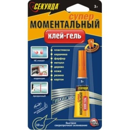Моментальный клей-ГЕЛЬ СЕКУНДА 3 г., на инд. блистере, шоу-бокс 24 /144