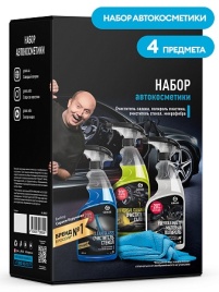 Набор автокосметики GRASS 800627 (Clean glass, Universal сleaner, Polyrole Matte, микрофиб)
