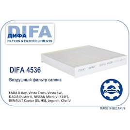 ФИЛЬТР САЛОНА ДИФА 4536 LADA:Vesta Cross, Vesta SW, Vesta SW Cross,X-RAY (CU 22 011)