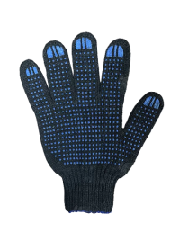 ПЕРЧАТКИ с ПВХ черные 5-нитка