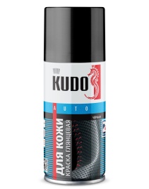 КРАСКА  для кожи автомобильная  ЧЕРНАЯ глянцевая KUDO KU-5271 210мл