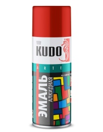 (АКЦИЯ) Эмаль КРАСНАЯ универсальная глянц. KUDO RAL-3020 KU-1003 520 мл.