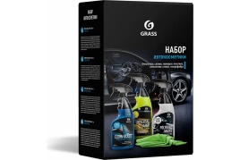 Набор автокосметики GRASS 800627 (Clean glass, Universal сleaner, Polyrole Matte, микрофиб)