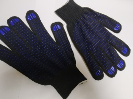 ПЕРЧАТКИ с ПВХ черные 5-нитка