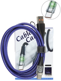 Кабель "Technoking" для зарядки  мобильных устройств, USB/Type-C,  LED подсветка, 1м 44381