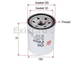 ФИЛЬТР МАСЛ. SAKURA C1011 Hyundai Atos 1.0i, KIACarens 1.6-2.0i