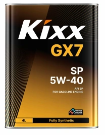 5W-40 Kixx GX7 SP Моторное масло 4л (бывший 5w40 KIXX G1 SP СИНТ, моторное масло 4 Л)