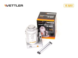 Домкрат гидравлич 50т бутылочный (подъем 255x405) VETTLER 17096