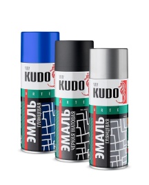 (АКЦИЯ) Эмаль ХАКИ универсальная глянц. KUDO RAL-6014 KU-1005 520 мл.