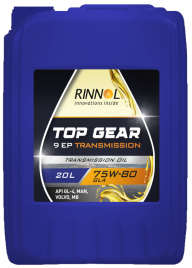 75W80 RINNOL TOP GEAR 9 EP GL-4 20 л масло трансмиссион.синт. 