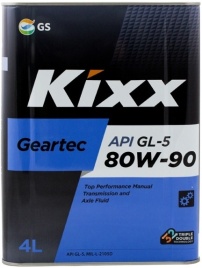 80w90 KIXX Geartec SAE GL-5 масло трансмиссионное 4Л