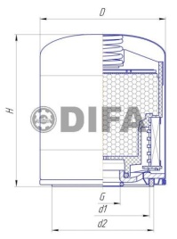 ФИЛЬТР ОСУШИТЕЛЯ ДИФА 9102 (влагомаслоотделитель) M 39-1.5 