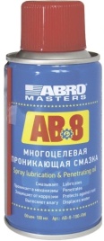 Смазка-спрей ABRO, многоцелевая, проникающая, 100 мл.  AB-8-100-RW