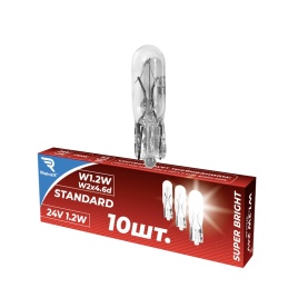 Лампа накал. W1.2W 24V 1.2W W2x4.6d  Rekzit  (в упак.10 шт.) 90507