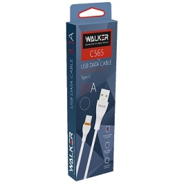 Кабель USB "WALKER" C565, 3.1А, Type-C, поддержка QC, белый