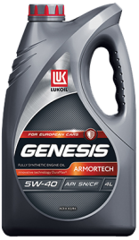 5W40 ЛУКОЙЛ Genesis Armortech  APISN/CF 4Л  масло моторное Т