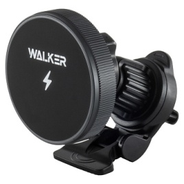 Автодержатель WALKER  CX-055 магнитный на воздуховод, с беспроводным ЗУ, черный