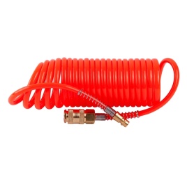 Шланг пневматический спиральный PU 6х8мм с быстросъемными фитингами 5м "AV Steel" AV-700005