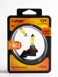 Лампа галоген. H11 12V 55W PGJ19-2 Lumen Yellow +50% (жёлтая) (комплект 2 шт.) LPY12VH11