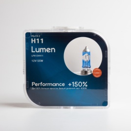 Лампа галоген. H11 12V 55W Lumen +150% (белая) (комплект 2 шт.) LPX12VH11