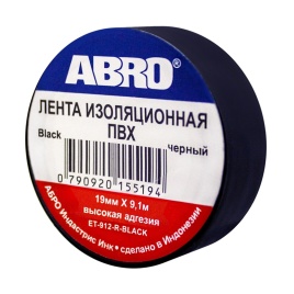 ИЗОЛЕНТА 0,19*10yd (9,1м) ЧЕРНАЯ ABRO