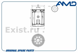ФИЛЬТР МАСЛ. AMD.FL726