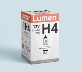 Лампа галоген. H4 12V 60/55W P43t Lumen Standard MGLST12VH4			
