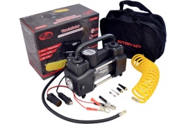 Компрессор двухцил. 95 л/мин с цифр. маном., функц автостоп, пневм. шланг AUTOVIRAZH AV-010999