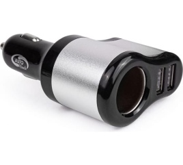 Разветвитель прикуривателя c выходом 2 USB 2100мА(12/24V) чер. "AUTOVIRAZH" AV-4303