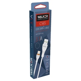 Кабель USB "WALKER" C565, 3.1А, Lightning, поддержка QC, белый