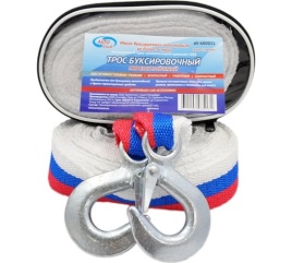 Трос буксировочный 5 т*5 м - лента 2 крюка (сумка) AUTOVIRAZH AV-600031