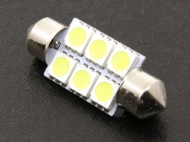 Лампа светодиод. T11 12V Lumen Alfa FT-5050-6SMD 36mm (в упак. 10шт) MLD-12VC5W-1145 