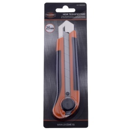 Нож с прорезиненной ручкой 25мм "AV Steel" AV-900525