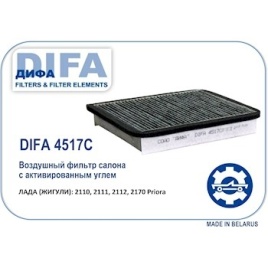 ФИЛЬТР САЛОНА ДИФА 4517C (угольный) ВАЗ 2110/2111/2112 03>2170 Priora (без кондиционера) CUK21006