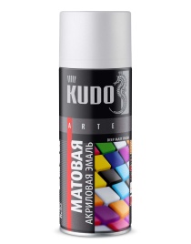 (АКЦИЯ) ЭМАЛЬ БЕЛАЯ (МАТОВ) акриловая KUDO RAL 9003 KU-A9003M  520 мл