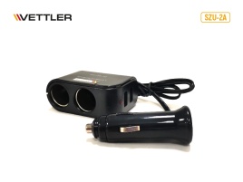 Разветвитель прикуривателя 2 гнезда+2 порта USB VETTLER 18848