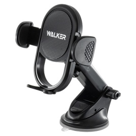 Автодержатель WALKER CX-013 выдвижной с зажимом и присоской, черный