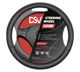 Чехол на руль эко кожа  Black "DSV" (М) R99313