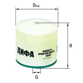 ФИЛЬТР МАСЛ. ДИФА 5001 2101-1012005-20 (VAZ) высокий 