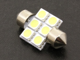 Лампа светодиод. T11 12V Lumen Alfa FT-5050-6SMD 31mm (в упак. 10шт) MLD-12VC5W-1141 