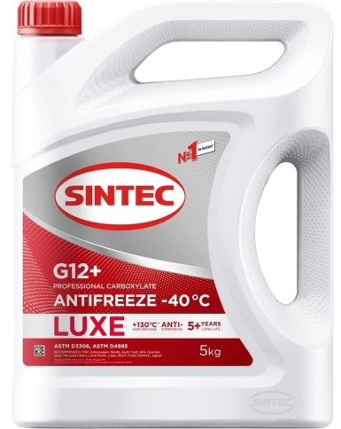 Антифриз Sintec LUXE  G12+  красный 5л фото 1