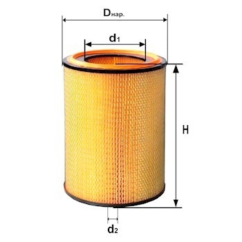 ФИЛЬТР ВОЗД. ДИФА 4346М МАЗ(Н-400мм) (аналог 072-1109080) с дном фото 1