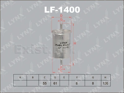 ФИЛЬТР ТОПЛ.LYNXauto LF-1400 фото 1