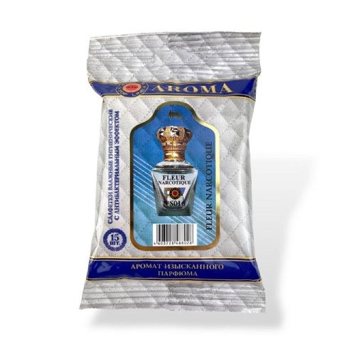Салфетки влажные парфюмированные Top Line № s016 "Ex Nihilo Fleur Narcotics " муж. 15 шт. фото 1