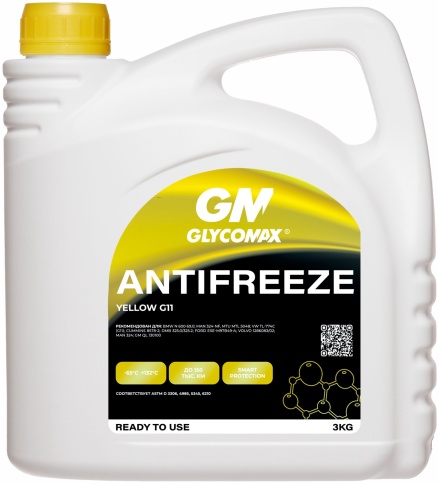 Антифриз GLYCOMAX Yellow G11 (желтый)  3 кг фото 1