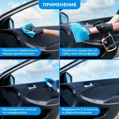 Набор по уходу за салоном автомобиля GRASS 800625 (Полироль, очиститель, влаж.салф, микроф.) фото 7