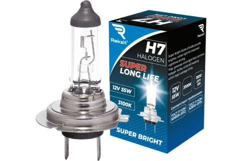 Лампа галоген. H7 12V55W Super Long Life Rekzit  90072 фото 1