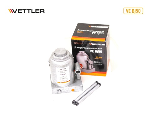 Домкрат гидравлич 50т бутылочный (подъем 255x405) VETTLER 17096 фото 1