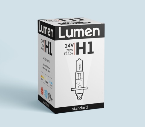 Лампа галоген. H1 Lumen Standard 24V 70W MGLST24VH1 фото 1